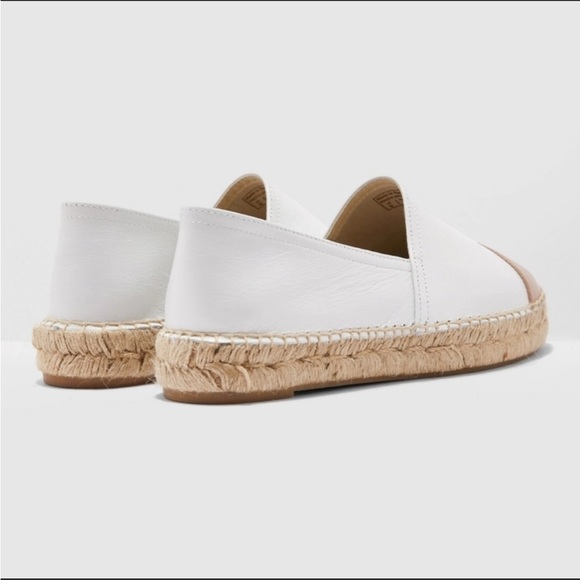 Aldo Leather Slip-On Espadrilles Shoes Made In Spain  White Tan 8.5 - Picture 3 of 16